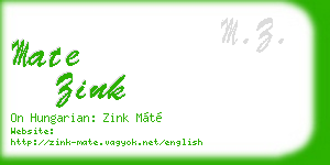 mate zink business card